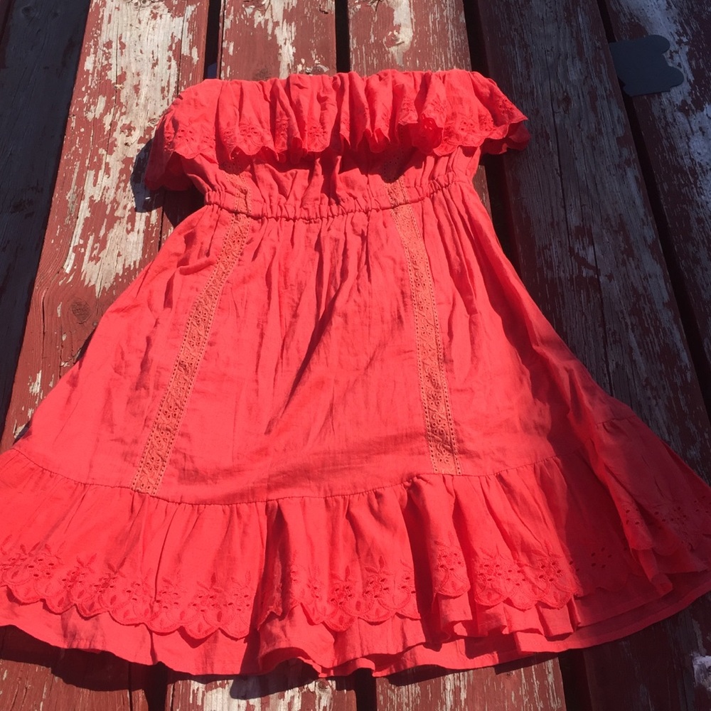 Red Strapless Dress size Small
